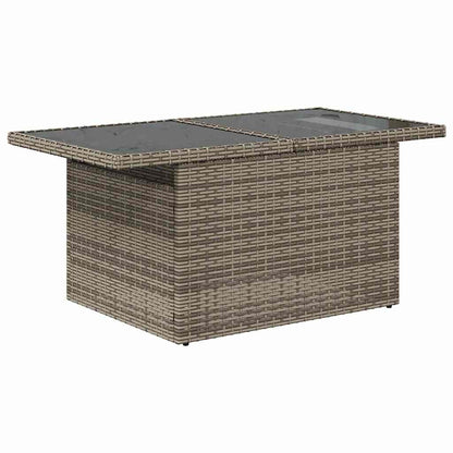 Set Divano da Giardino 9pz con Cuscini Grigio Polyrattan Acacia
