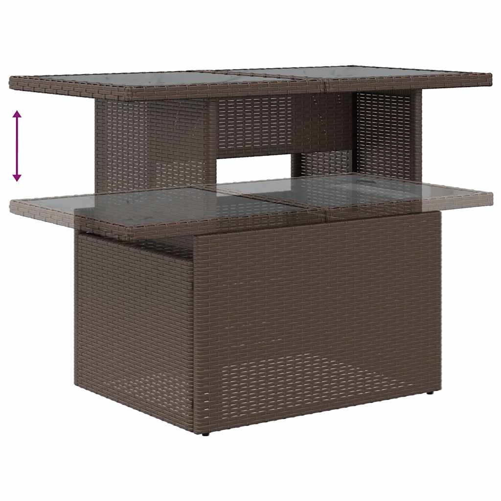 Set Divano da Giardino 5 pz con Cuscini Marrone in Polyrattan | homemem39