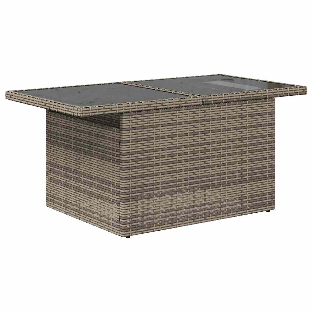 Set Divano da Giardino 9pz con Cuscini Grigio Polyrattan Acacia