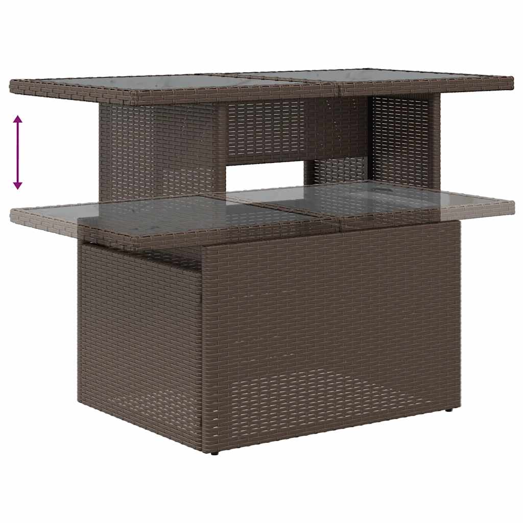 Set Divano da Giardino 5 pz con Cuscini Marrone in Polyrattan | homemem39