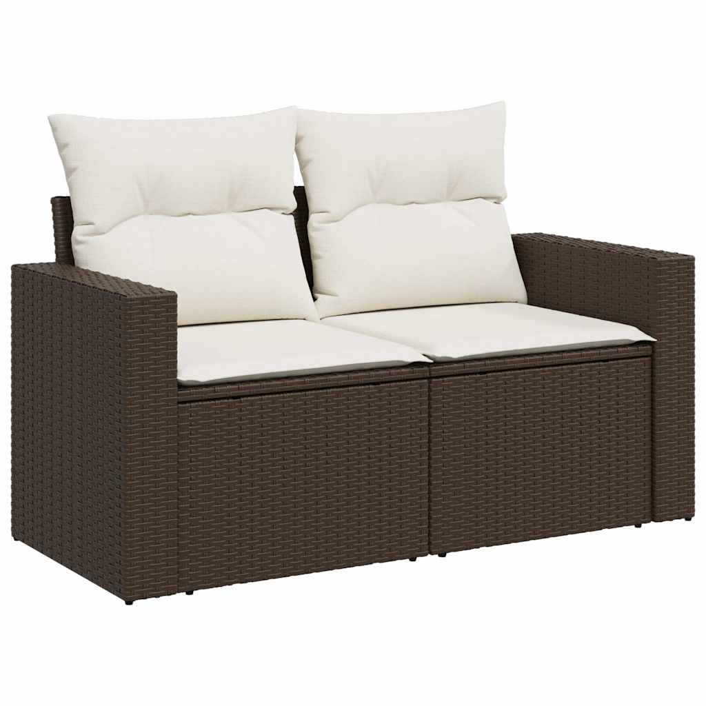 Set Divano da Giardino 6 pz con Cuscini Marrone in Polyrattan - homemem39