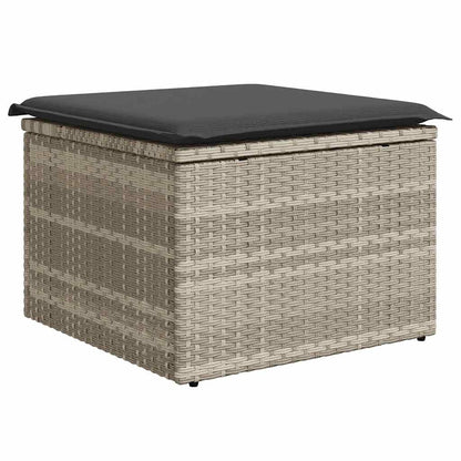 Set Divani da Giardino 7pz con Cuscini Grigio Chiaro Polyrattan | homemem39