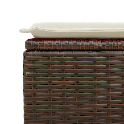 Set Divani da Giardino 8 pz con Cuscini Marrone in Polyrattan