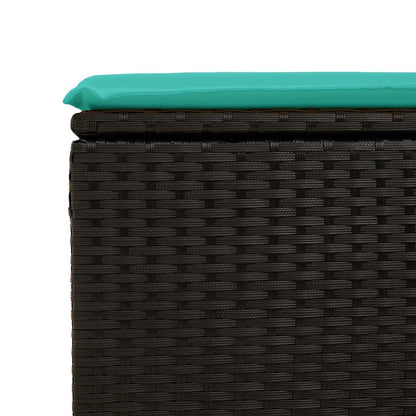 Set Divano Giardino 6 pz con Cuscini Nero Polyrattan Acacia