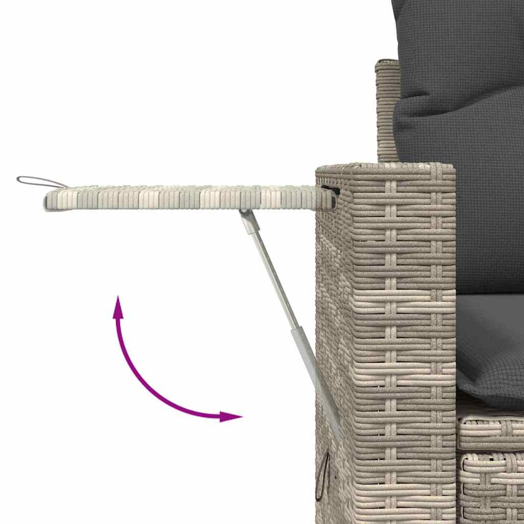 Set Divano da Giardino 9pz con Cuscini Grigio Chiaro Polyrattan | homemem39