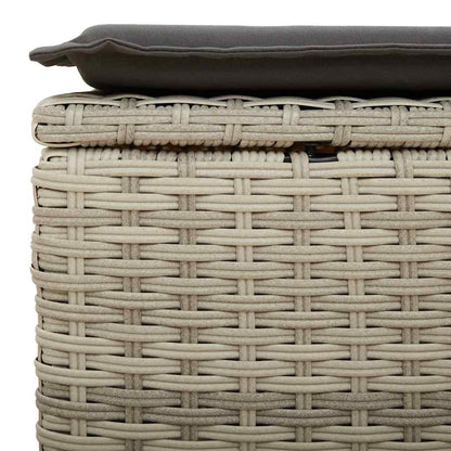 Set Divano da Giardino 8pz con Cuscini Grigio Chiaro Polyrattan