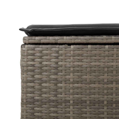 Set Divano da Giardino 9 pz con Cuscini Grigio in Polyrattan