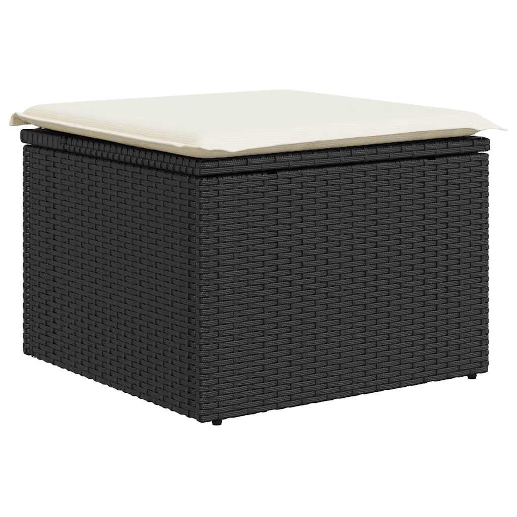 Set Divano da Giardino 6 pz con Cuscini Nero in Polyrattan | homemem39