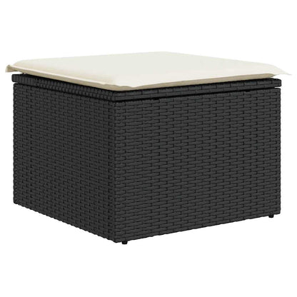 Set Divano da Giardino 6 pz con Cuscini Nero in Polyrattan | homemem39