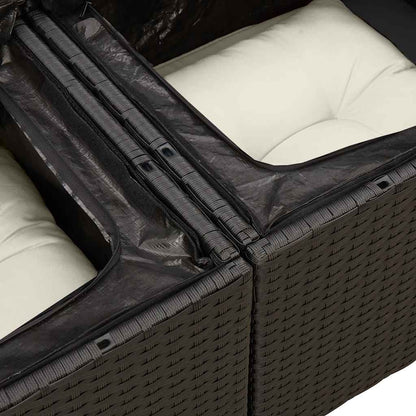 Set Divano da Giardino 6 pz con Cuscini Nero in Polyrattan | homemem39