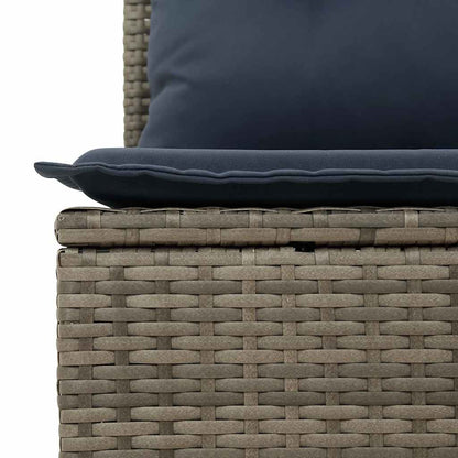 Set Divano da Giardino 6pz con Cuscini Grigio Polyrattan Acacia