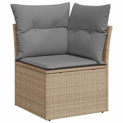 Set Divano da Giardino 9 pz con Cuscini Beige in Polyrattan | homemem39