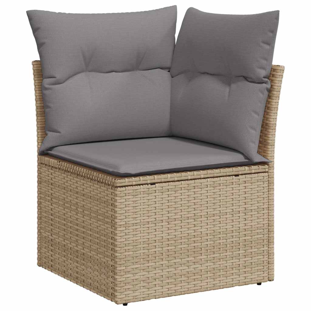 Set Divani da Giardino 7 pz con Cuscini Beige in Polyrattan | homemem39
