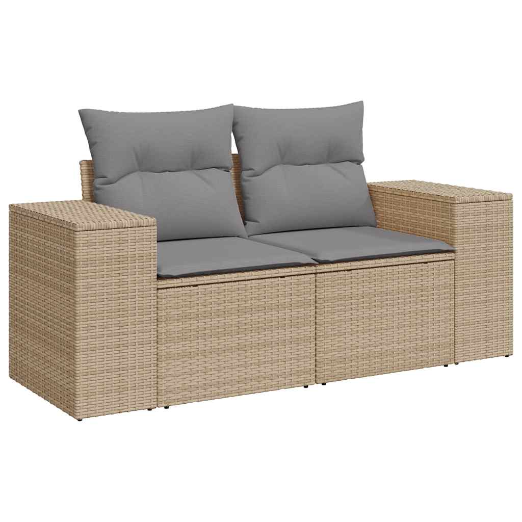 Set Divano da Giardino 5 pz con Cuscini Beige in Polyrattan | homemem39