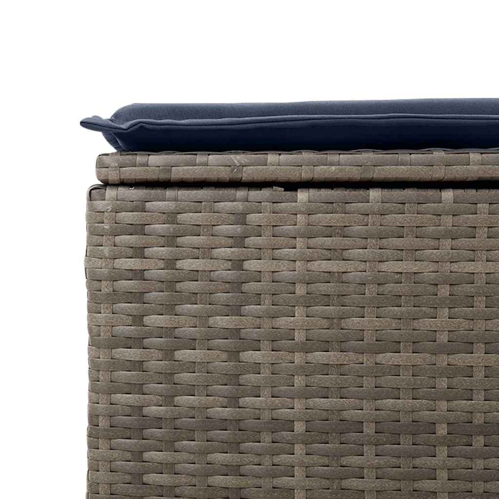 Set Divano da Giardino 9pz con Cuscini Grigio Polyrattan Acacia