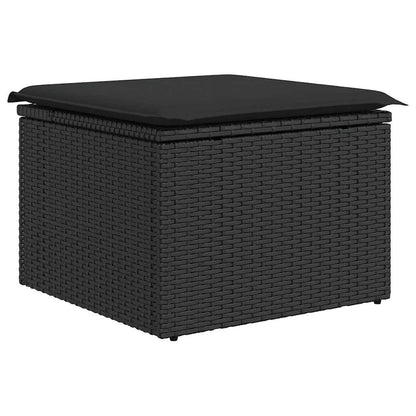 Set Divani da Giardino con Cuscini 8 pz Nero in Polyrattan | homemem39