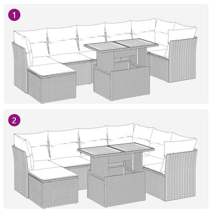 Set Divani da Giardino con Cuscini 8 pz Nero in Polyrattan | homemem39