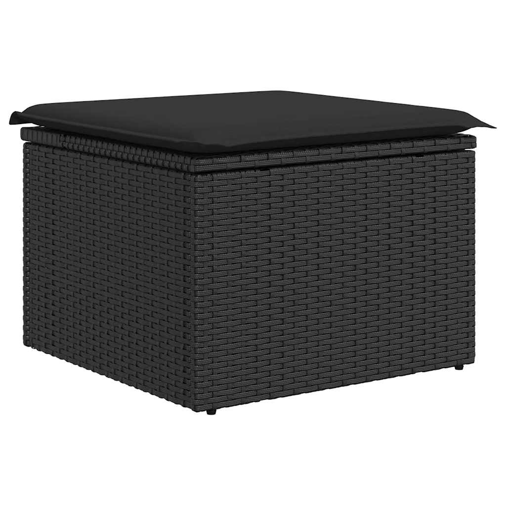 Set Divano da Giardino 6 pz con Cuscini Nero in Polyrattan | homemem39