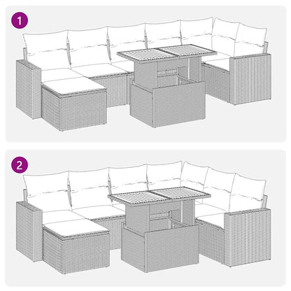 Set Divano da Giardino 8 pz con Cuscini Grigio in Polyrattan | homemem39