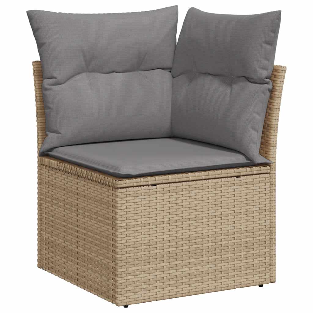 Set Divani da Giardino 7 pz con Cuscini Beige in Polyrattan | homemem39