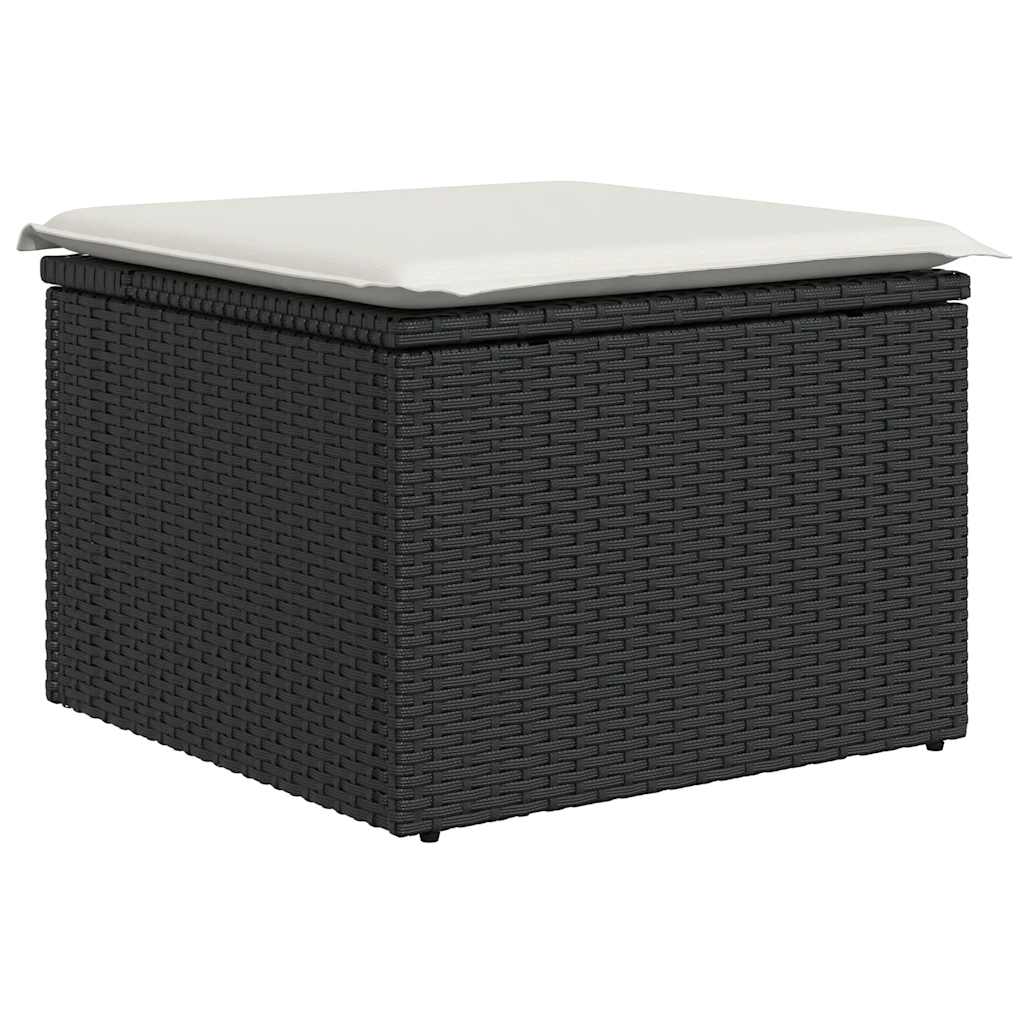 Set Divano da Giardino 6 pz con Cuscini Nero in Polyrattan | homemem39