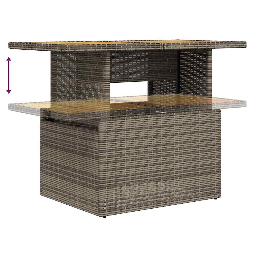 Set Divano da Giardino 9 pz con Cuscini Grigio in Polyrattan