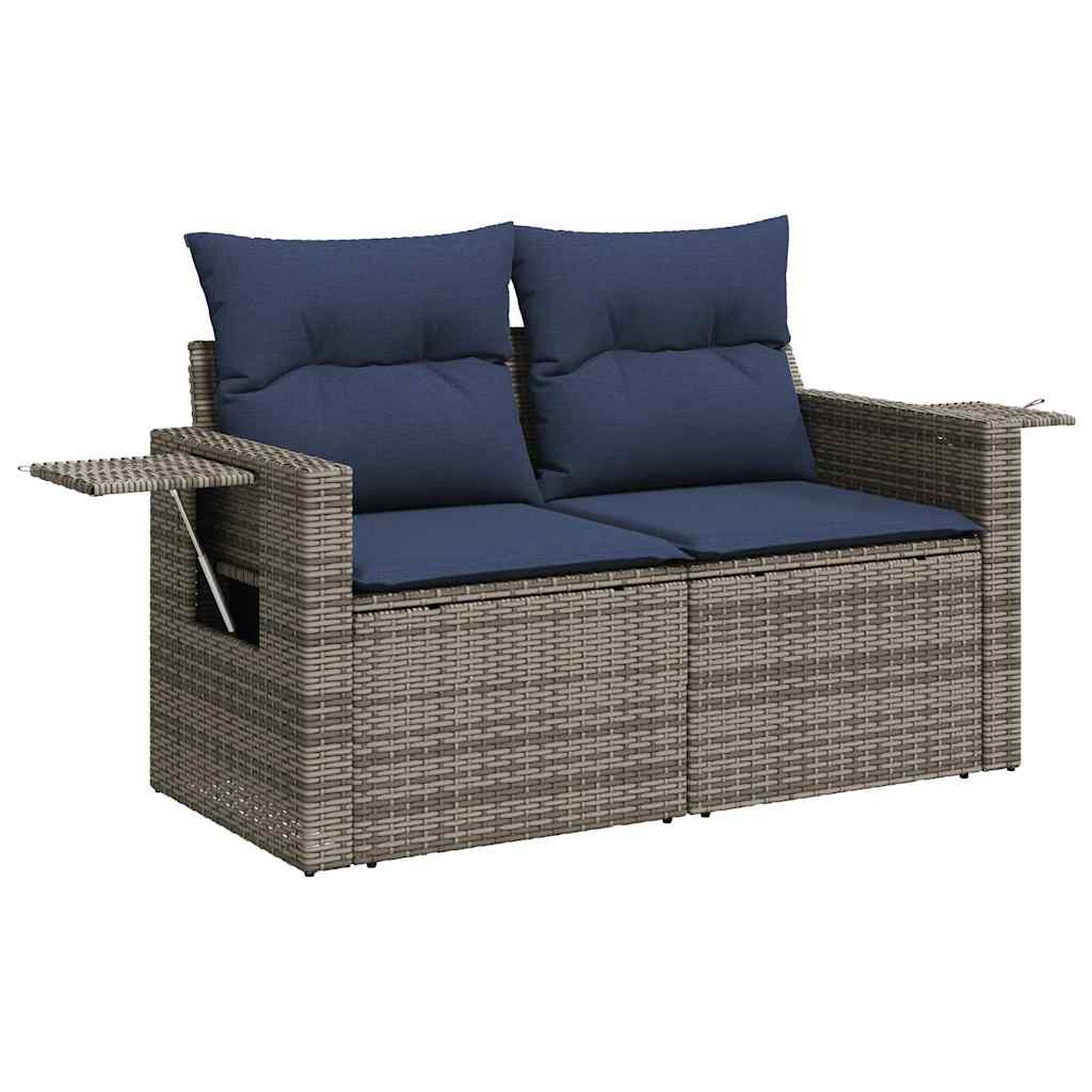 Set Divano da Giardino 8 pz con Cuscini Grigio in Polyrattan | homemem39