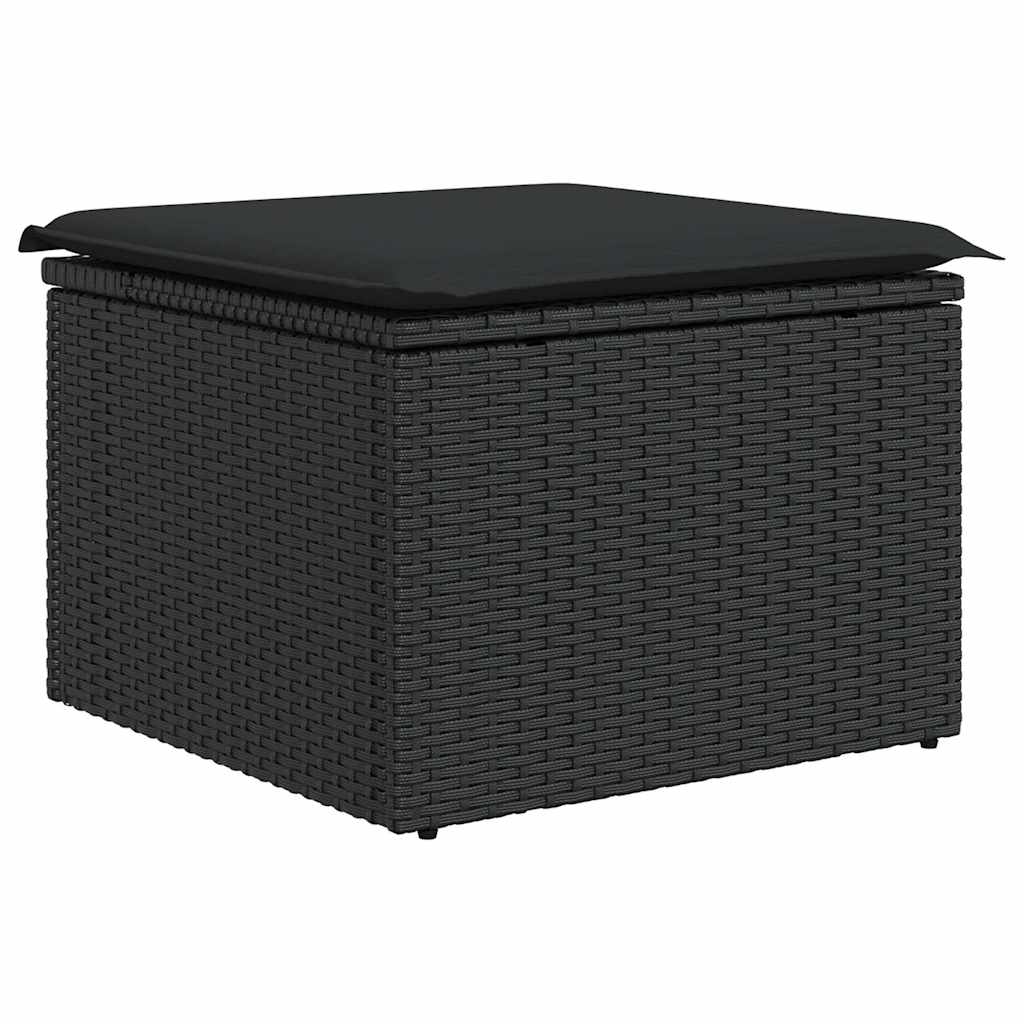 Set Divani da Giardino 9 pz con Cuscini Nero in Polyrattan | homemem39