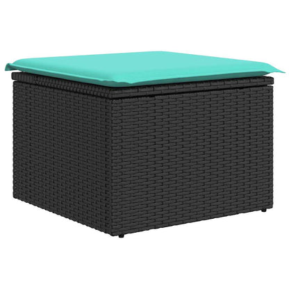 Set Divani da Giardino con Cuscini 8 pz Nero in Polyrattan