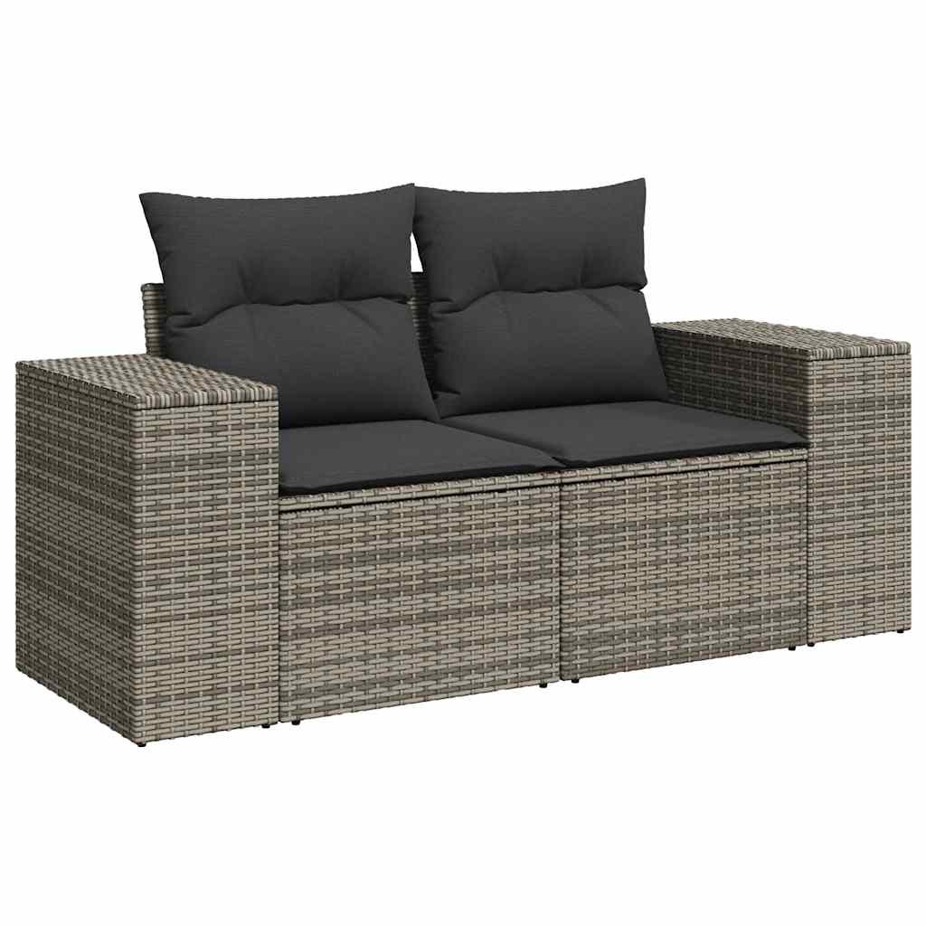 Set Divano da Giardino 8 pz con Cuscini Grigio in Polyrattan | homemem39