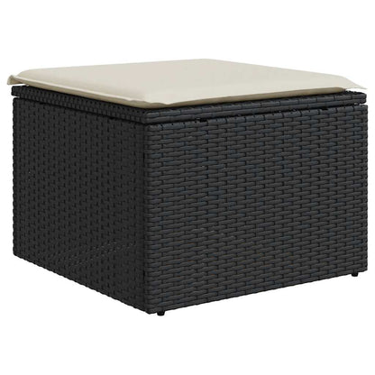 Set Divani da Giardino con Cuscini 7pz Nero Polyrattan | homemem39