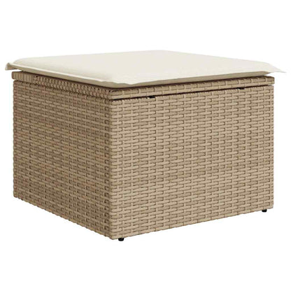 Set Divani da Giardino 7 pz con Cuscini Beige in Polyrattan | homemem39