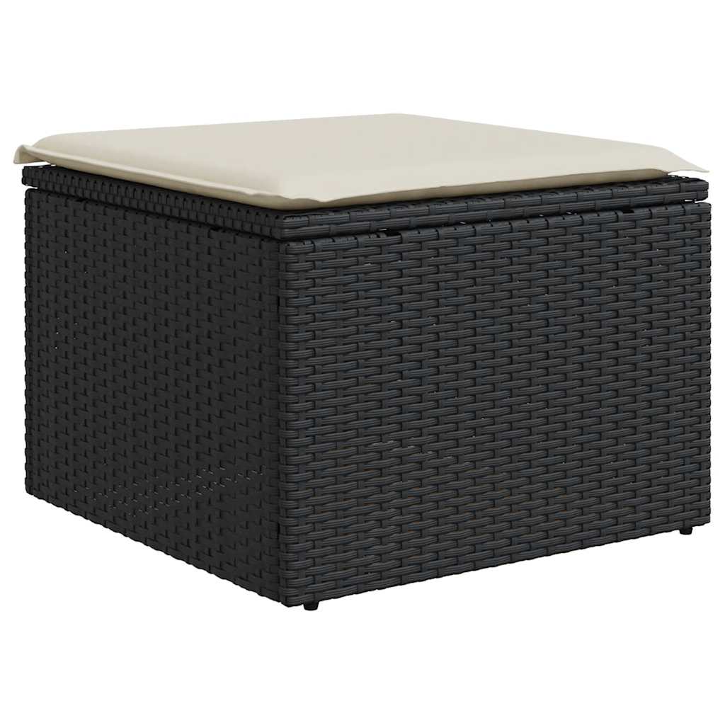 Set Divani da Giardino con Cuscini 8 pz Nero in Polyrattan | homemem39