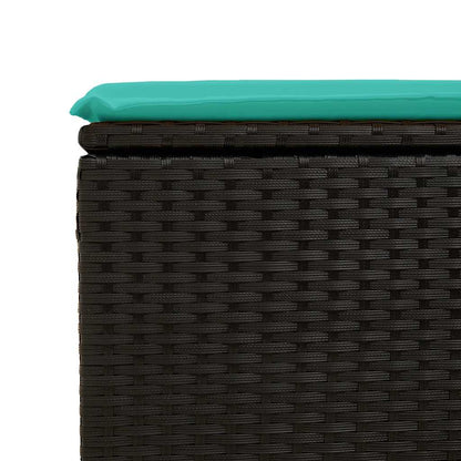 Set Divani da Giardino 9 pz con Cuscini Nero in Polyrattan
