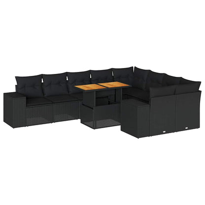 Set Divani Giardino 10pz con Cuscini in Acacia