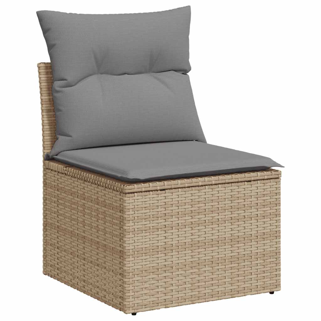 Set Divano da Giardino 6 pz con Cuscini Beige Polyrattan Acacia | homemem39