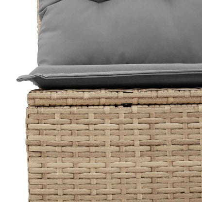 Set Divano da Giardino 9 pz con Cuscini Beige Polyrattan Acacia