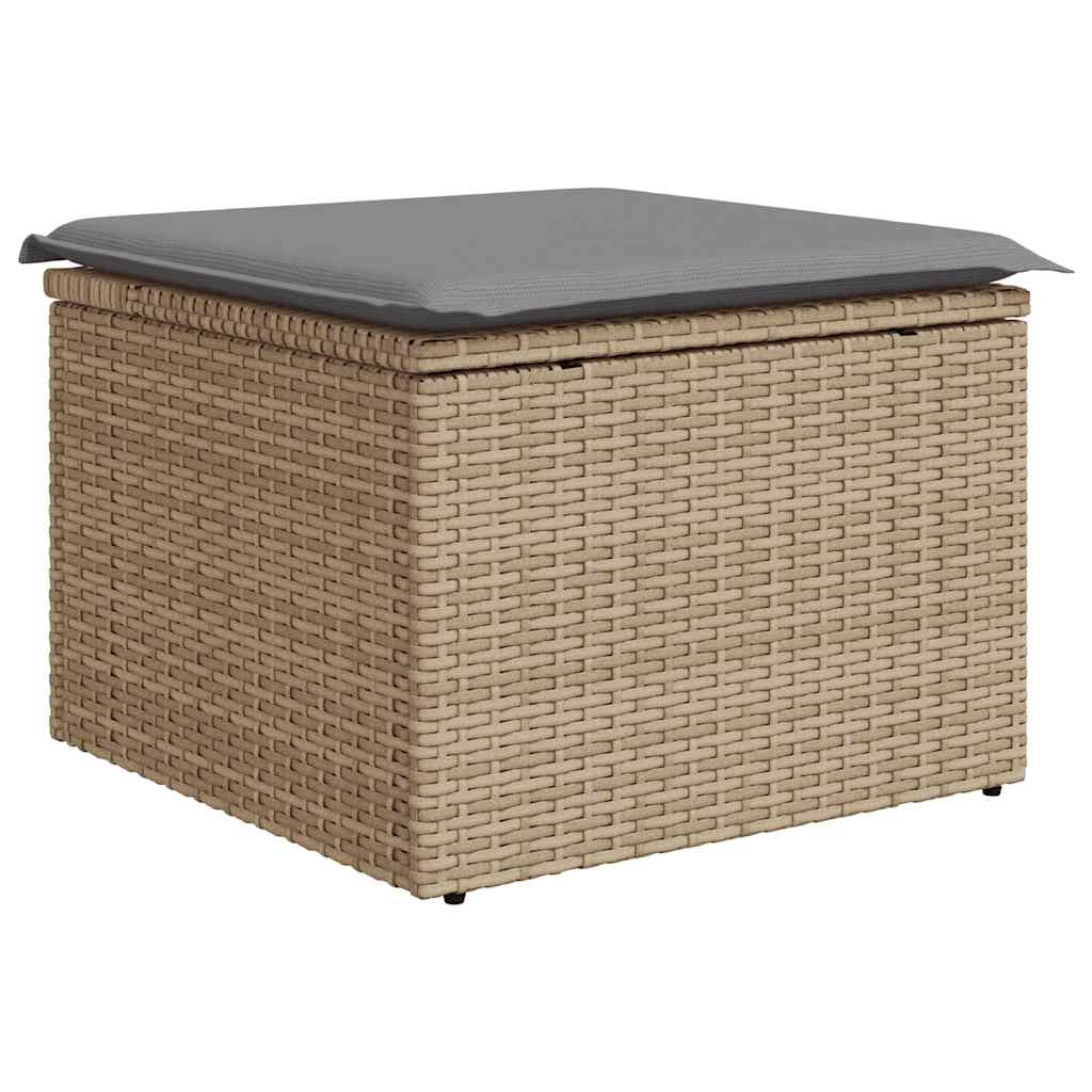 Set Divano da Giardino 9 pz con Cuscini Beige Polyrattan Acacia | homemem39