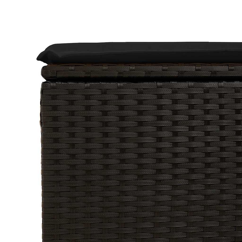 Set Divano da Giardino 6 pz con Cuscini Nero Polyrattan Acacia | homemem39