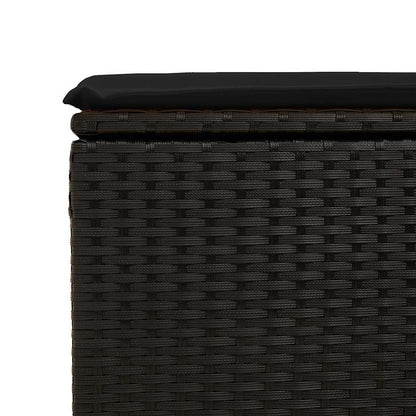 Set Divani da Giardino con Cuscini 7pz Nero Polyrattan Acacia