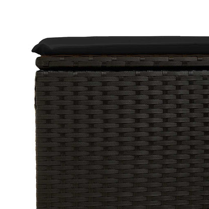 Set Divani da Giardino con Cuscini 8 pz Nero Polyrattan Acacia