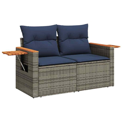 Set Divani Giardino 8 pz con Cuscini Marrone Polyrattan Acacia