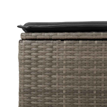Set Divano da Giardino 9pz con Cuscini Grigio Polyrattan Acacia