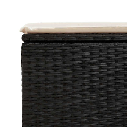 Set Divano da Giardino 6 pz con Cuscini Nero Polyrattan Acacia | homemem39