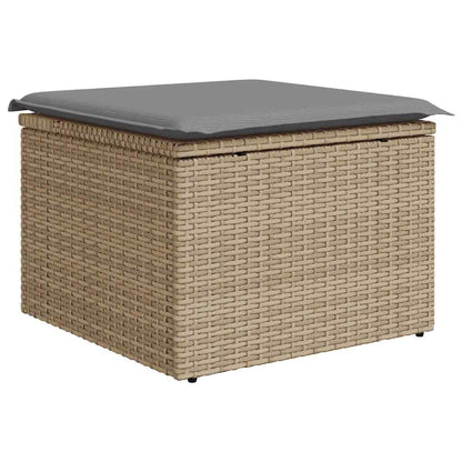 Set Divano da Giardino 6 pz con Cuscini Beige Polyrattan Acacia