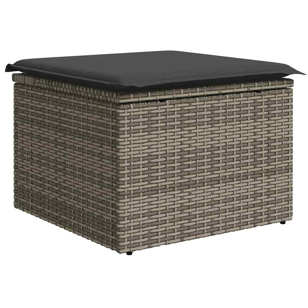 Set Divano da Giardino 6pz con Cuscini Grigio Polyrattan Acacia | homemem39