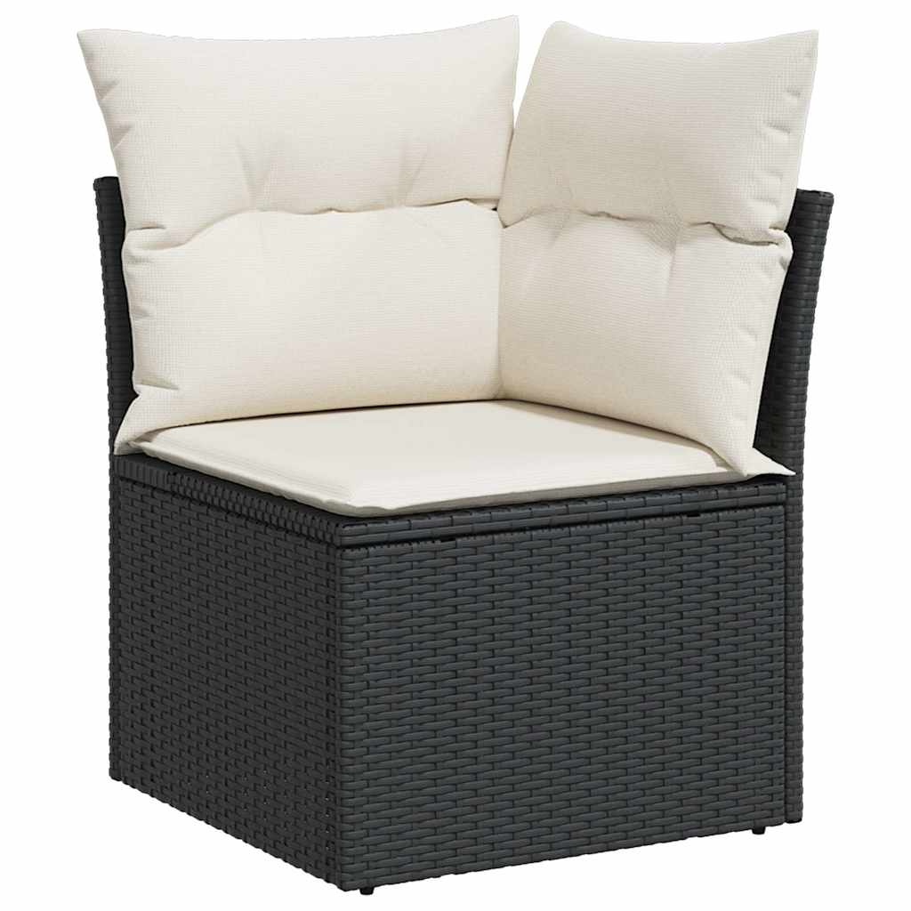 Set Divani da Giardino con Cuscini 7pz Nero Polyrattan | homemem39