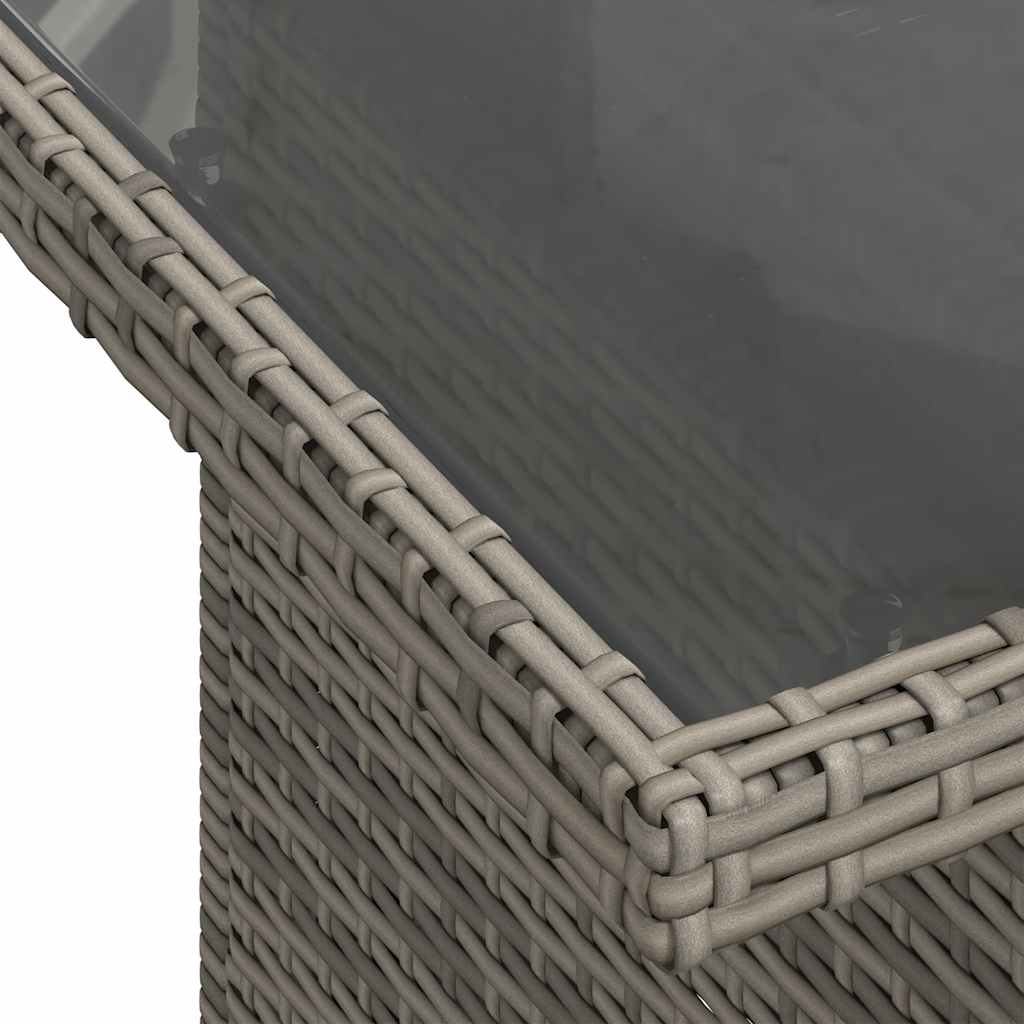 Set Divani da Giardino 7pz con Cuscini Grigio Polyrattan Acacia