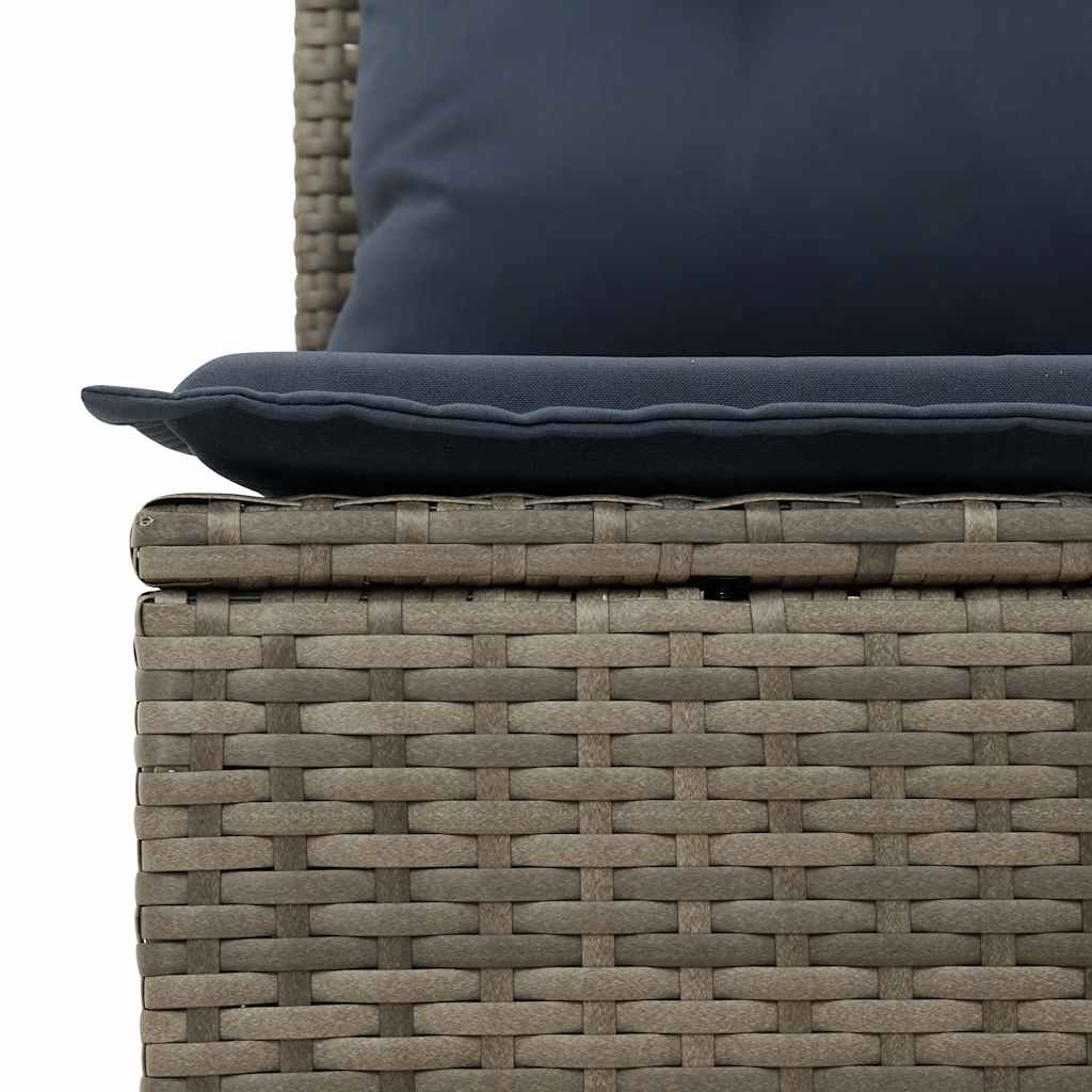 Set Divani Giardino 8 pz con Cuscini Grigio Polyrattan Acacia