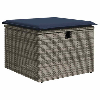 Set Divani Giardino 8 pz con Cuscini Grigio Polyrattan Acacia